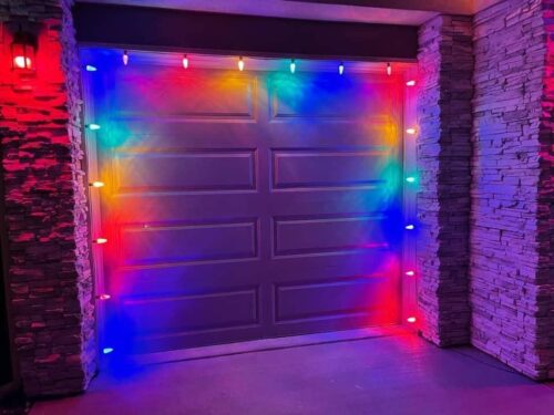 Multi Coloured Lights around garage door